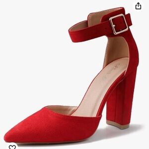 Ninetin Gel High Heels.Chunky Heel Pointed Closed Toe Pump Shoes